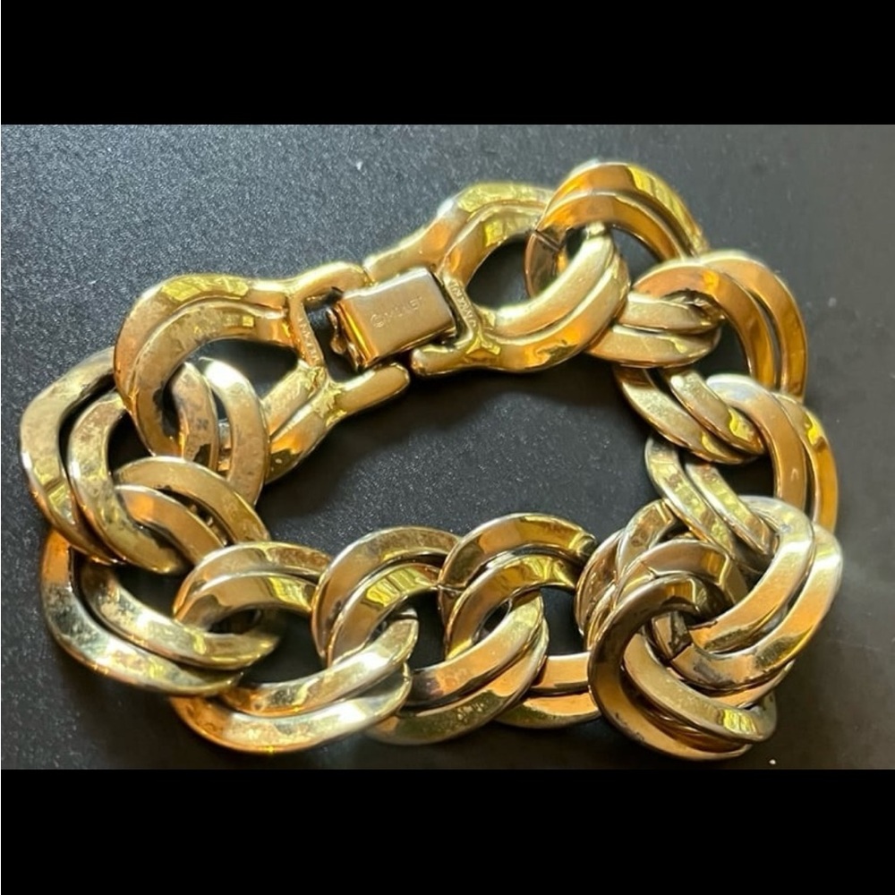 Monet Vintage Chunky Gold tone Chain Bracelet
